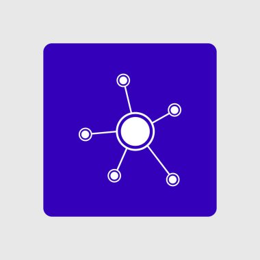 Sosyal ağ tek simge. Küresel teknoloji veya sosyal ağ.