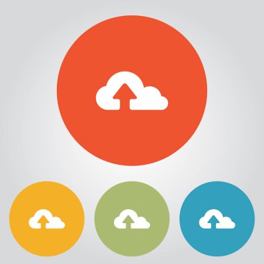 Bulut simgesinden yükleyin. Düğme yükleyin. Düz tasarım stili.