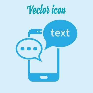 Mobil sohbet simgesi. Cep telefonu Web sohbet ve iletişim temsil eden.