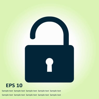 Simgesini kilidini. Düz tasarım stili. Vektör Eps10 