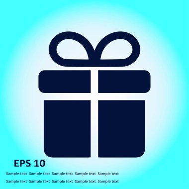 Hediye kutusu simgesi. vektör illüstrasyonu
