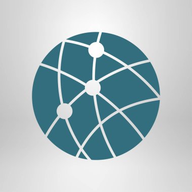 küresel teknoloji veya sosyal ağ simgesini işaret erkek.