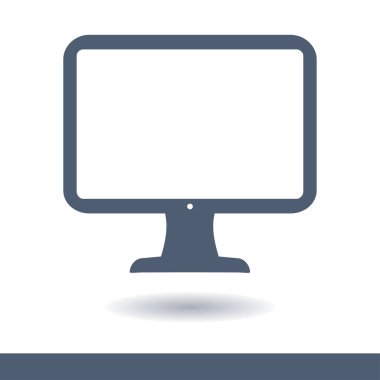 bilgisayar ekran işareti simgesi. Monitör simgesi. Düz tasarım stili.