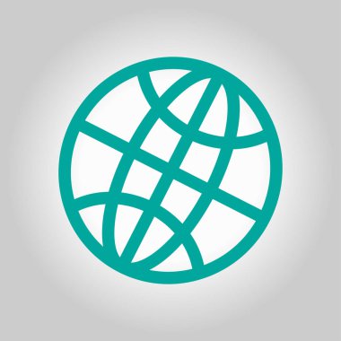 Küre simgesi. Düz tasarım.