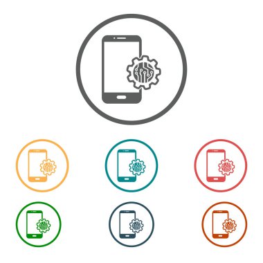 Teknolojik aygıt elektronik devre. Teknoloji düzeni kare simgesi. 