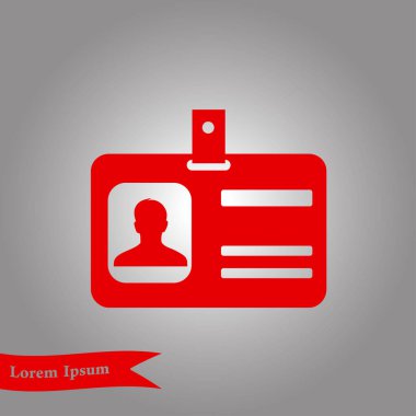 Kimlik kartı simgesi. Düz tasarım stili. EPS 10.