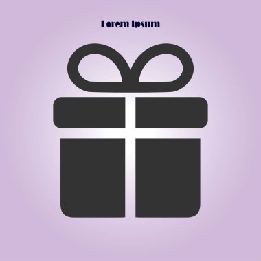 Hediye kutusu simgesi. vektör illüstrasyonu