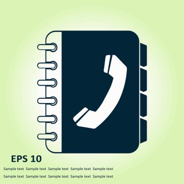 Telefon Rehberi düz simgesi. Düz tasarım stili.