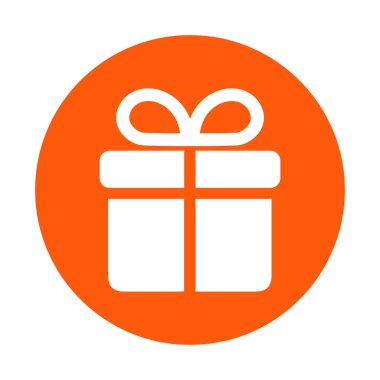 Hediye kutusu simgesi. İllüstrasyon 