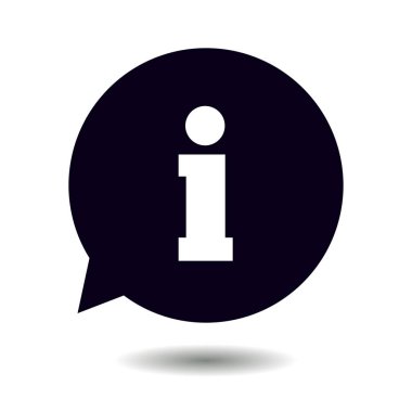 Bilgi işareti simgesi. Bilgi: konuşma balonu sembolü, vektör çizim 