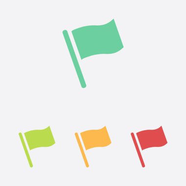 Bayrak simgesi. Yer belirleyici sembol. Düz tasarım biçimi.