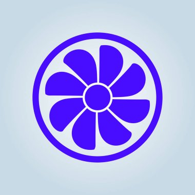 Egzoz vantilatörü simgesi. Havalandırma sembolü.