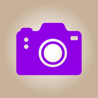 Fotoğraf makinesi simgesi. DSLR kamera simgesi. Dijital kamera. Düz tasarım biçimi. 