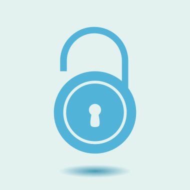 Simgesini kilidini. Düz tasarım stili. Vektör Eps10 