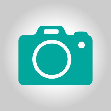 Fotoğraf makinesi simgesi. DSLR kamera simgesi. Dijital kamera. Düz tasarım biçimi. 