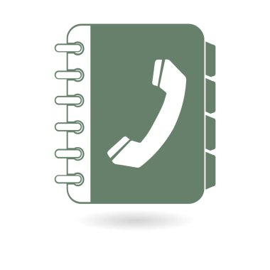 Telefon Rehberi düz simgesi. Düz tasarım stili.