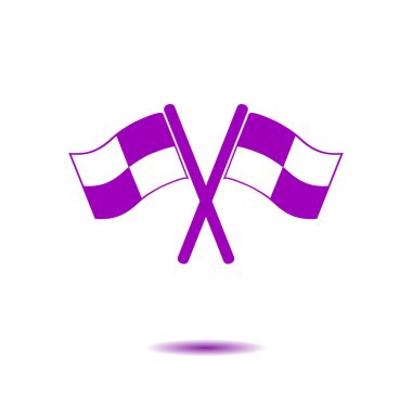 Bayrak simgesi. Yer belirleyici sembol. Düz tasarım biçimi.