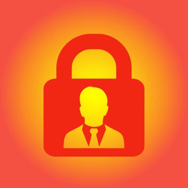 Kullanıcı oturum açma kimlik doğrulama simgesi. Düz tasarım stili. Vektör Eps10.