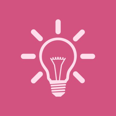 Işık lamba işareti simgesi. Fikir ampul simgesi.