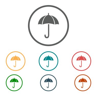 Şemsiye simgesi. Yağmur koruma sembolü. Düz tasarım biçimi. 