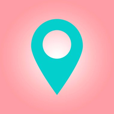 Harita işaretçi simgesi. GPS konumu sembolü. Düz tasarım stili. Vektör Eps 10.