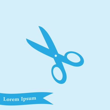 Makas simgesi. Mark burayı kes. Düz tasarım.