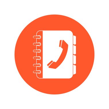Telefon Rehberi düz simgesi. Düz tasarım stili.