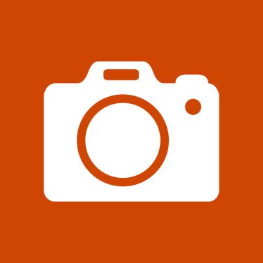 Fotoğraf makinesi simgesi. DSLR kamera simgesi. Dijital kamera. Düz tasarım biçimi. 