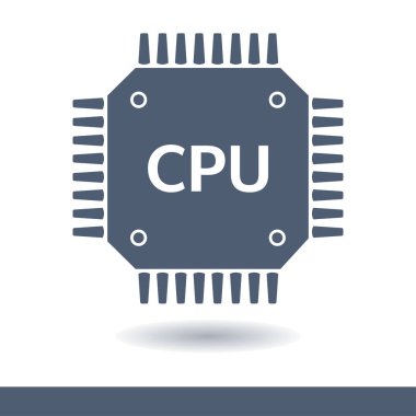 Devre kartı simgesi. Teknoloji düzeni kare simgesi. Düz tasarım stili.