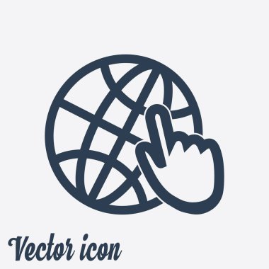 Küre simgesi. Düz tasarım.