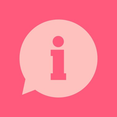 Bilgi işareti simgesi. Bilgi: konuşma balonu sembolü. Düz tasarım.