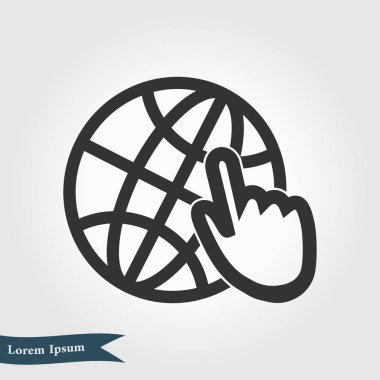 Küre simgesi. Düz tasarım.