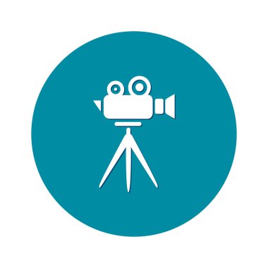 Sinema kamera simgesi. Düz tasarım stili. Vektör Eps 10.