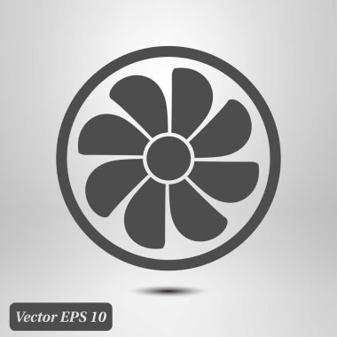 Egzoz vantilatörü simgesi. Havalandırma sembolü.
