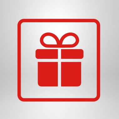 Hediye kutusu simgesi. vektör illüstrasyonu
