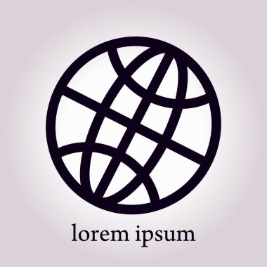 Küre simgesi. Düz tasarım.