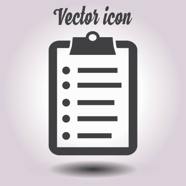 Listesi vektör simgesini denetleyin. Düz tasarım.