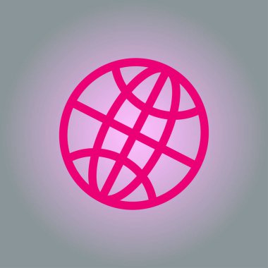 Küre simgesi. Düz tasarım.