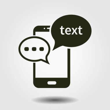 Mobil sohbet simgesi. Cep telefonu Web sohbet ve iletişim temsil eden.