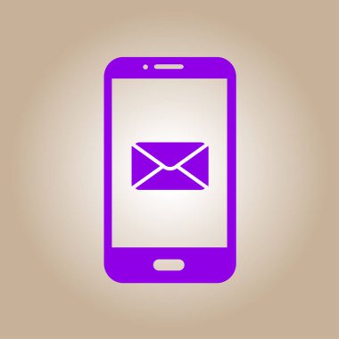 Akıllı telefon e- postası veya SMS simgesi. Mobil posta imzası simgesi.
