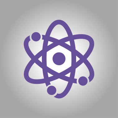 Atom işareti simbol. Atom parçası simgesi.