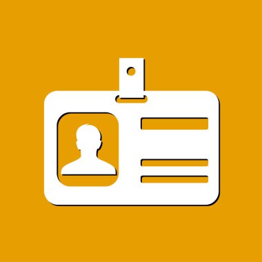 Kimlik kartı simgesi. Düz tasarım stili. EPS 10.