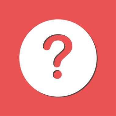 Soru işareti simgesi. Yardım sembolü. SSS işareti. Düz tasarım tarzı. EPS 10.