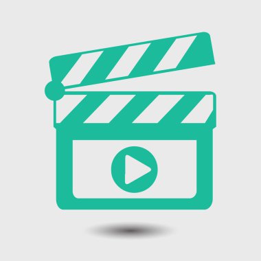 Film yapımcısı clapper kurulu simgesi. Düz tasarım stili.