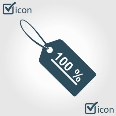 Satılık Etiketler simgesi. Düz tasarım stili. Rozet etiketi, bir fiyat etiketi, indirim