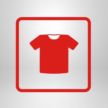 T-shirt işareti simgesi. Giysi sembolü. Düz tasarım stili.