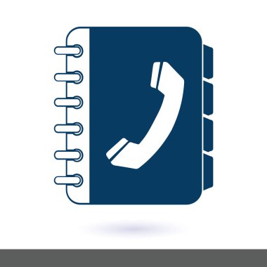 Telefon Rehberi düz simgesi. Düz tasarım stili.
