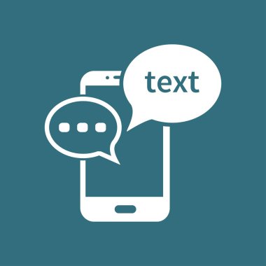 Mobil sohbet simgesi. Cep telefonu Web sohbet ve iletişim temsil eden.