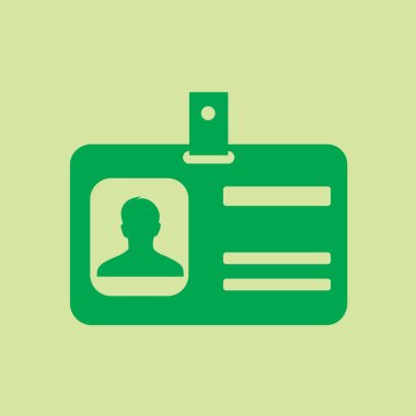 Kimlik kartı simgesi. Düz tasarım stili. EPS 10.