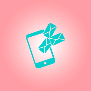 Akıllı telefon e- postası veya SMS simgesi. Mobil posta imzası simgesi.